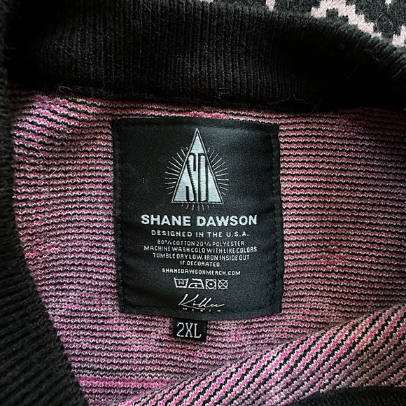 SHANE DAWSON | NWOT COTTON HOLIDAY PIG SWEATER BLACK & NEON PINK | 2XL - Picture 13 of 13